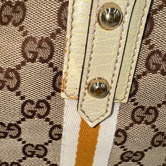 Gucci Brown and Cream Sherry Line Monogram Tote with Original Charms - Picture 13 of 17